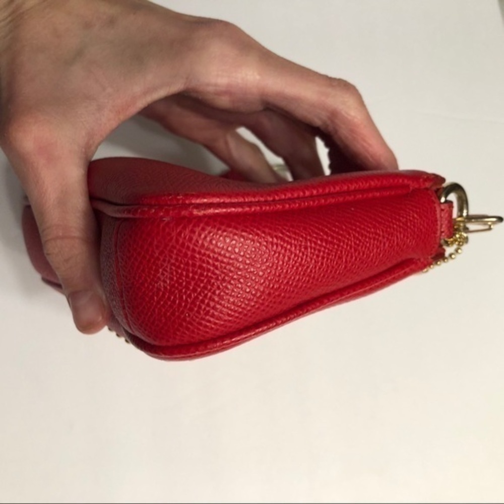 COACH red grosgrain leather mini bag studded - Picture 12 of 15